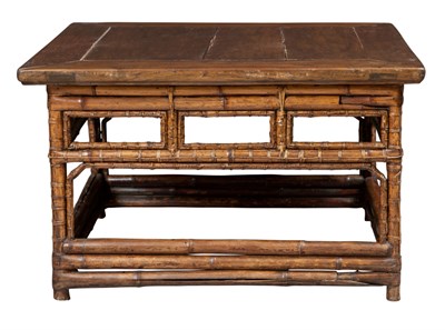 Lot 169 - Chinese Bamboo and Hardwood Low Table 19th...