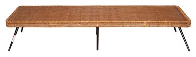 Lot 446 - Mid-Century Rattan and Metal Bench Height 13...