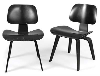 Lot 277 - Set of Three Charles and Ray Eames DCW Black...