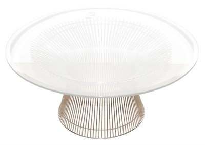 Lot 438 - Two Warren Platner Metal and Glass Tables...