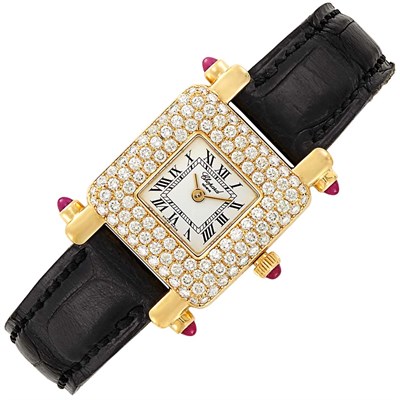 Lot 30 - Lady's Gold and Diamond Wristwatch, Chopard