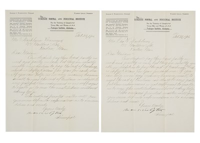 Lot 148 - WASHINGTON, BOOKER T. Two letters signed....