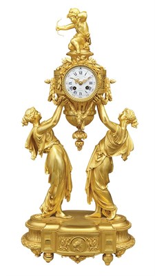 Lot 443 - Louis XVI Style Gilt-Bronze Figural Mantel...