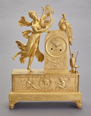 Lot 240 - Empire Gilt-Metal Figural Mantel Clock First...