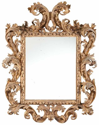 Lot 349 - Pair of Italian Baroque Giltwood Mirrors In...