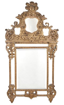 Lot 344 - Continental Giltwood Pier Mirror The beveled...