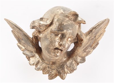 Lot 342 - Pair of Continental Silver-Gilt Seraphs' Heads...