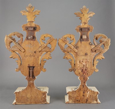 Lot 360 - Pair of Italian Painted and Parcel Giltwood...