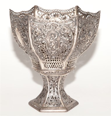 Lot 488 - German Silver Basket Height 8 1/4 inches,...