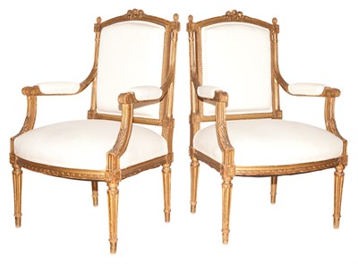 Lot 318 - Pair of Louis XVI Style Carved Gilt Wood...