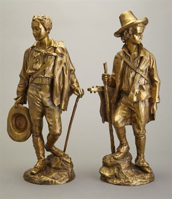 Lot 570 - Two Bronze Figures of Young Men One signed A....