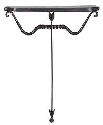Lot 409 - Maison Jansen Bronze and Marble Arrow Console...