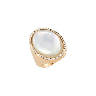 Lot 139 - Gold, Mother-of-Pearl, Quartz and Diamond Ring, Roberto Coin