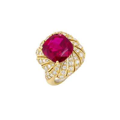 Lot 389 - Gold, Ruby and Diamond Ring, Van Cleef & Arpels