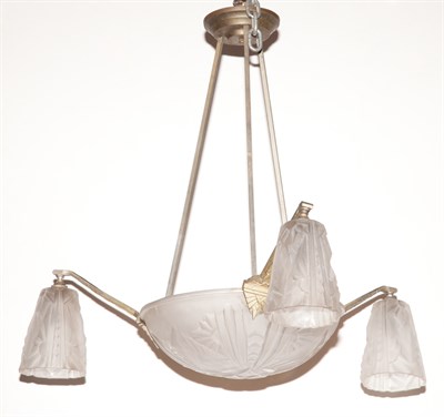 Lot 619 - French Art Deco Chandelier by Henri Mouynet...