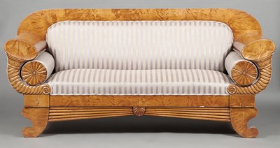 Lot 445 - Biedermeier Birch Sofa Second quarter of the...