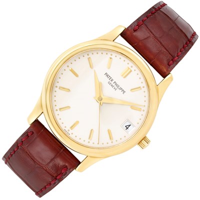 Lot 88 - Gentleman's Gold 'Calatrava' Wristwatch, Patek Philippe, Ref. 3998