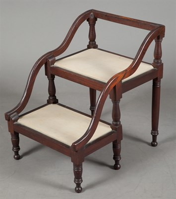 Lot 216 - Upholstered Mahogany Curule Stool 19th Century;...