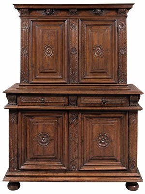 Lot 574 - French Walnut Buffet a Deux Corps 17th Century...