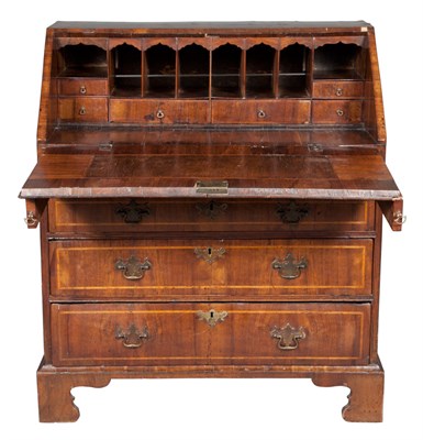Lot 267 - George II Inlaid Walnut Slant Front Desk The...