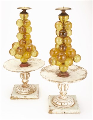 Lot 230 - Pair of Italian Glass and Painted Wood...