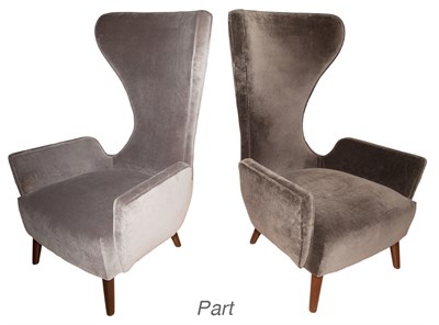 Lot 195 - Set of Four Upholstered High Back Armchairs