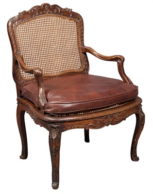 Lot 210 - Louis XV Caned Beechwood Fauteuil a la Reine...