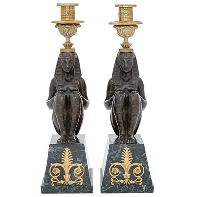 Lot 364 - Pair of Empire Style Gilt-Metal and Bronze...