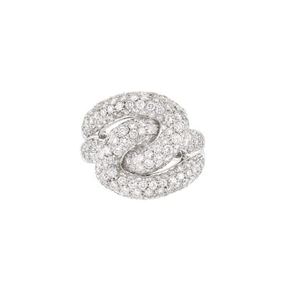 Lot 205 - White Gold and Diamond Knot Ring