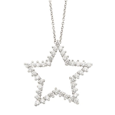 Lot 191 - Platinum and Diamond 'Star' Pendant and Chain, Tiffany & Co.