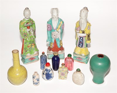 Lot 416 - Three Chinese Famille Rose Glazed Porcelain...