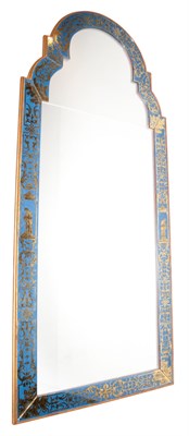 Lot 85 - Italian Style Blue and Gilt Glass Framed...