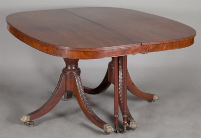 Lot 157 - Federal Style Mahogany Double-Pedestal Dining...