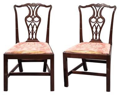 Lot 268 - Pair of Chippendale Mahogany Side Chairs New...