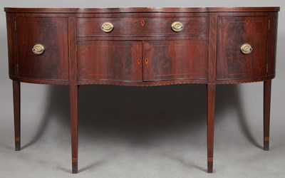 Lot 205 - Federal Style Inlaid Mahogany Serpentine...