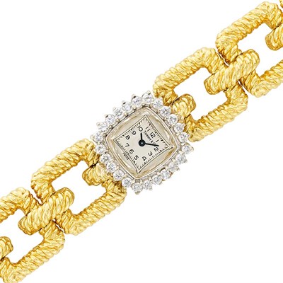 Lot 143 - Two-Color Gold and Diamond Wristwatch, Tiffany & Co.