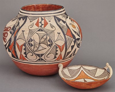 Lot 301 - Southwestern Painted Pottery Olla Decorated...