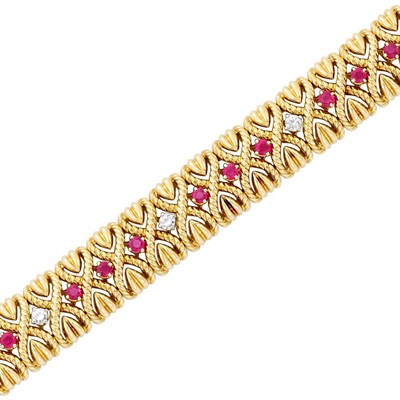 Lot 251 - Gold, Ruby and Diamond Bracelet, Van Cleef & Arpels, France