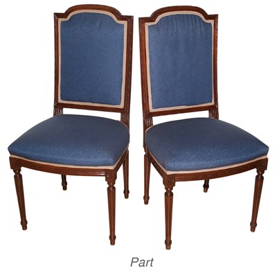 Lot 220 - Set of Eight Louis XVI Style Mahogany Stained...