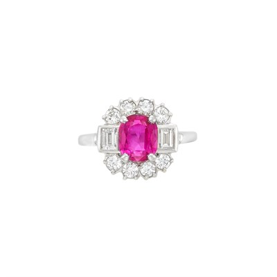 Lot 486 - Platinum, Pink Sapphire and Diamond Ring, Shreve, Crump & Lowe
