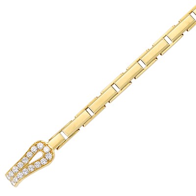 Lot 180 - Gold and Diamond 'Agrafe' Bracelet, Cartier, France