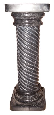 Lot 663 - Black Marble Spiral Pedestal Height 35 inches,...