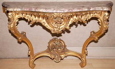 Lot 211 - Louis XV Style Gilt-Wood Console The...