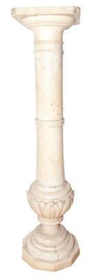 Lot 531 - White Alabaster Pedestal Height 42 inches.