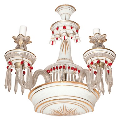 Lot 595 - Pair of Continental Gilt, Cut and Molded Glass...