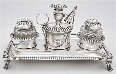 Lot 262 - George III Sterling Silver Inkstand John...
