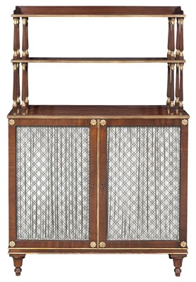 Lot 416 - Regency Style Parcel Gilt Mahogany Cabinet...
