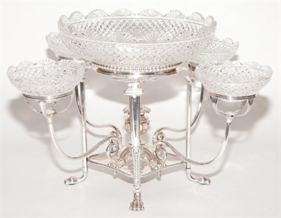 Lot 546 - George III Style Silver Plated and Cut Glass...
