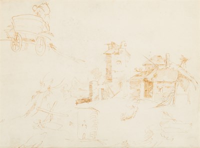 Lot 99 - Attributed to Marco Ricci Sketches of Farm...