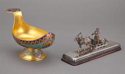 Lot 515 - Russian Silver Gilt and Enamel Kovsch Maker's...